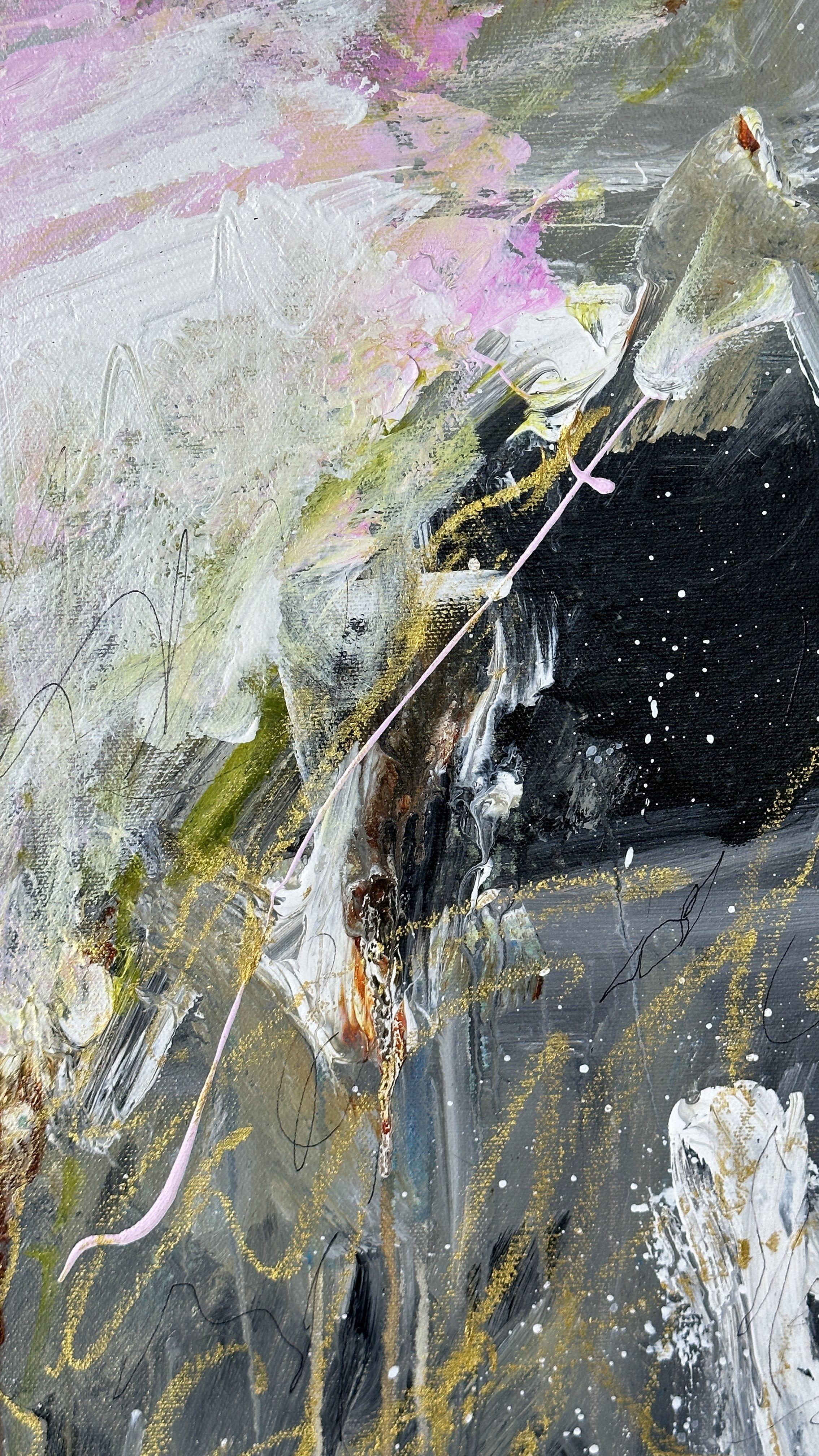 LA LÍNEA DE ORO DEL OTOÑO, Pintura, Acrílico sobre lienzo - Painting Expresionismo abstracto de Darlene Watson