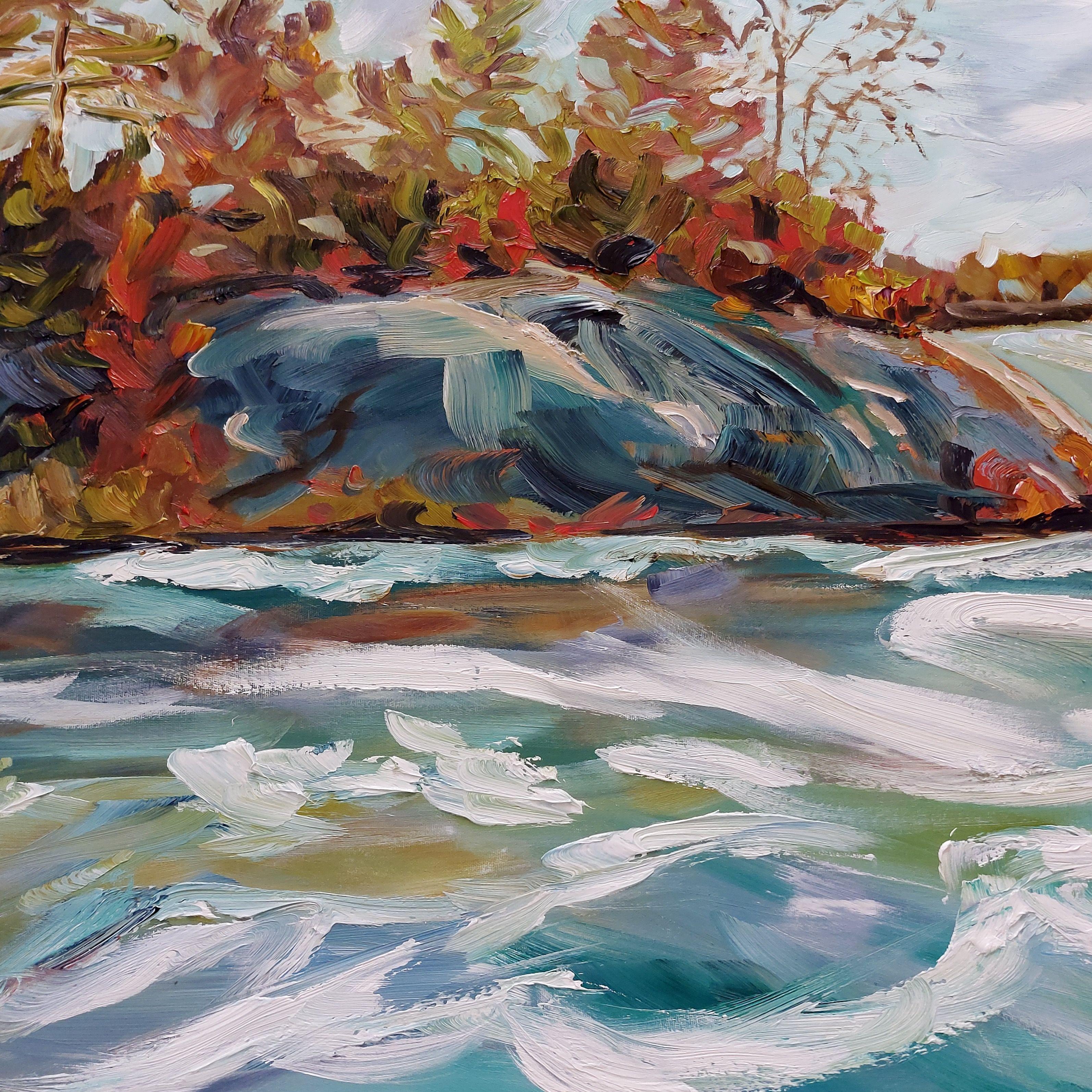 Burleigh Falls, Painting, Oil on Canvas For Sale 1