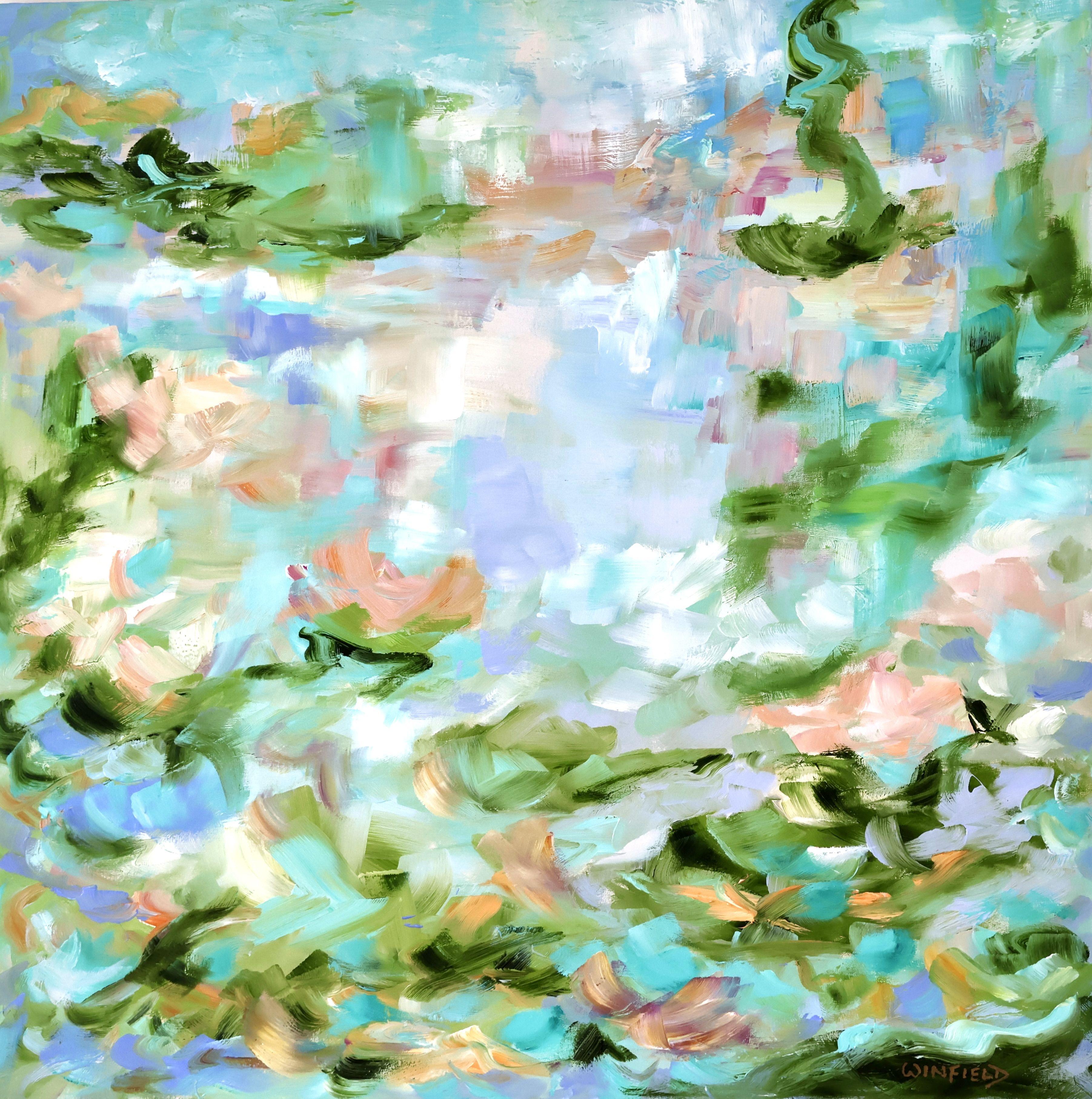 A painting full of movement loosely representing the impressionistic feeling.  Jump In is an invitation to take a dive into life as you reflect on the moments things change for you.  :: Painting :: Abstract Expressionism :: This piece comes with an