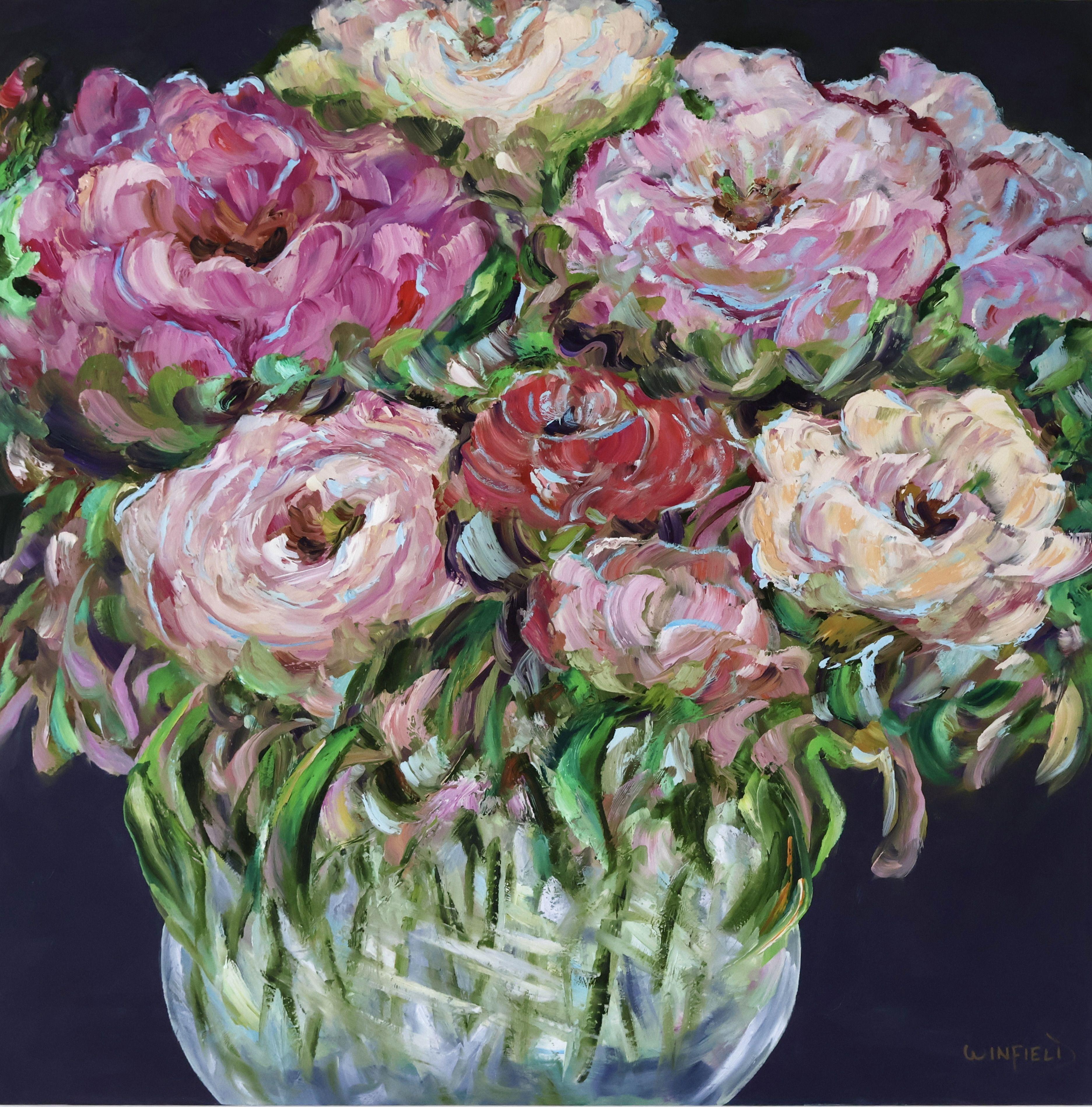 Fioritura e fioritura, Pittura, Olio su tela - Painting di Darlene Winfield