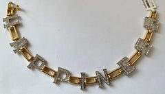 Darling 18 Karat Yellow Gold Diamond Letter Bracelet