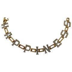 Darling 18 Karat Yellow Gold Diamond Letter Bracelet