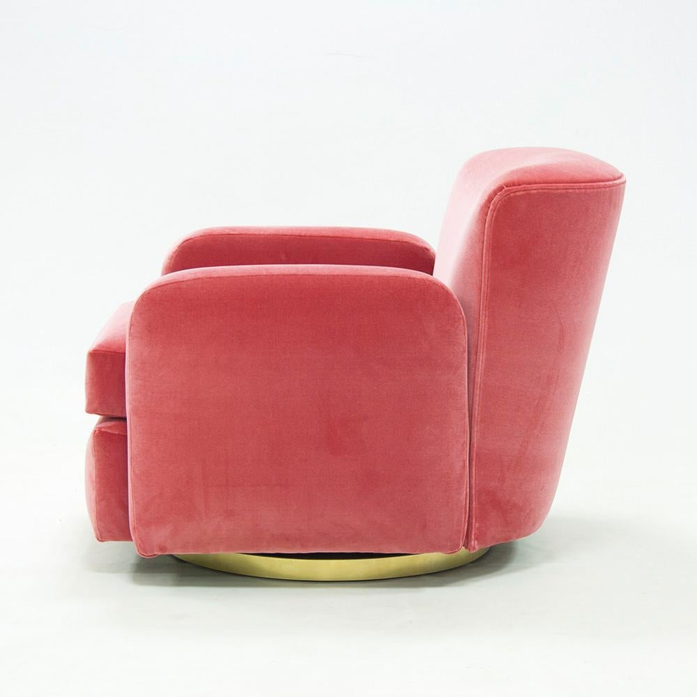 Hand-Crafted Darling Armchair with Ruby Velvet Fabric For Sale