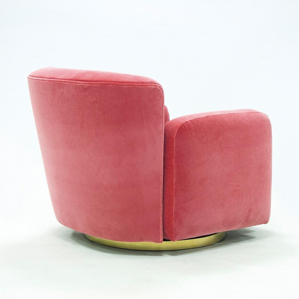 Contemporary Darling Armchair with Ruby Velvet Fabric For Sale