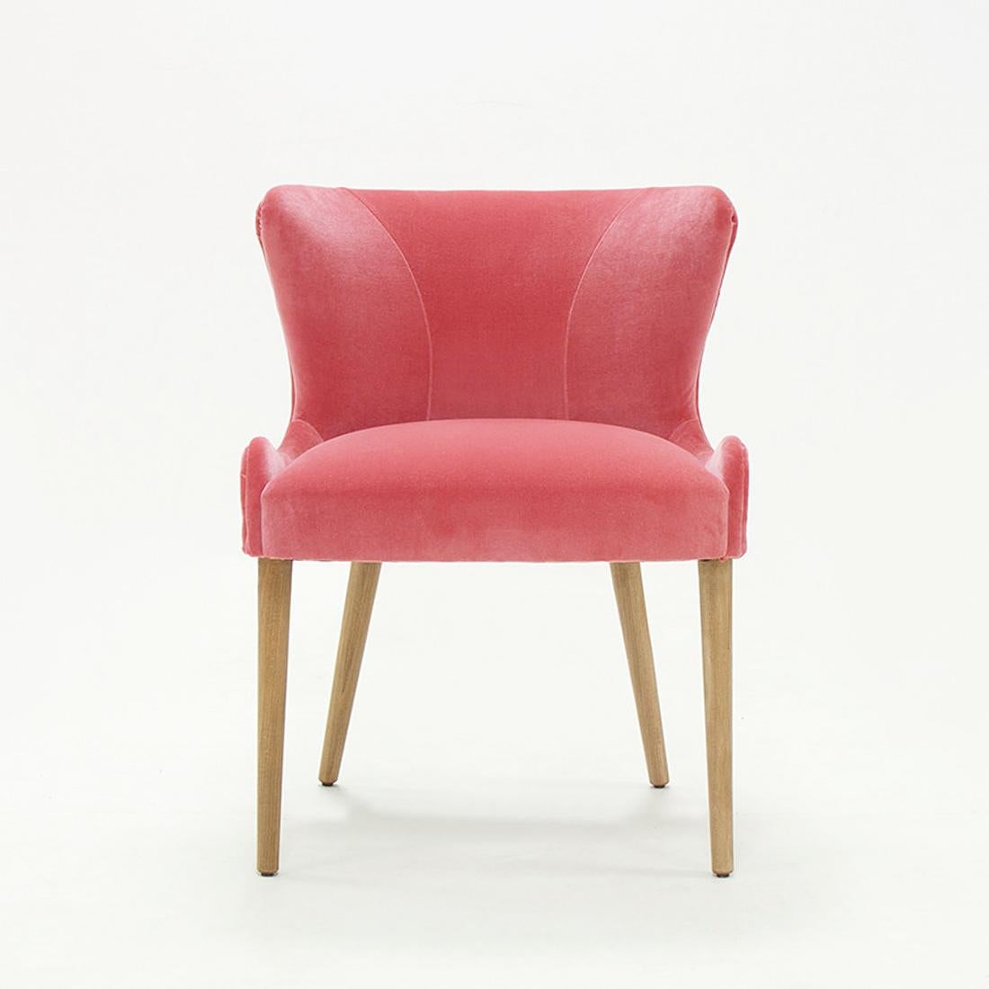 light pink velvet chairs