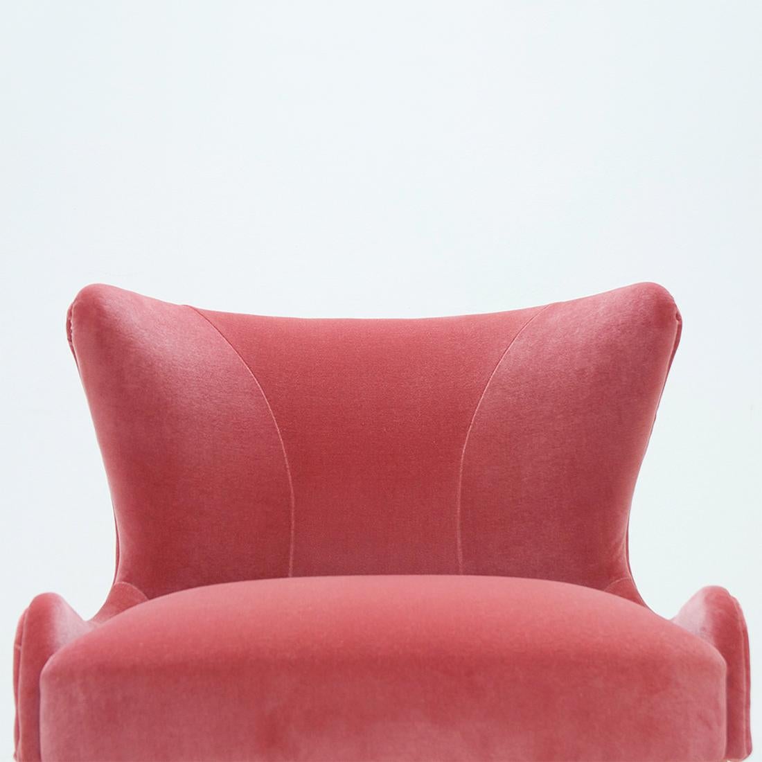 Darling Chair with Ruby Pink Velvet In New Condition For Sale In Paris, FR
