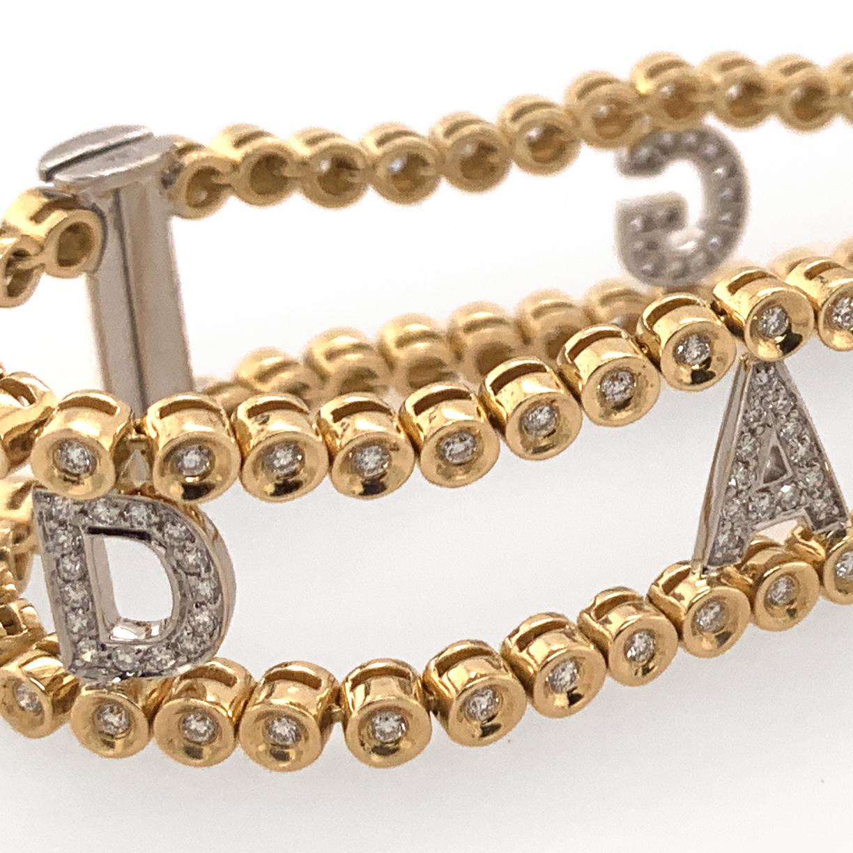 Single Cut Darling Diamond Gold Riviere Bracelet