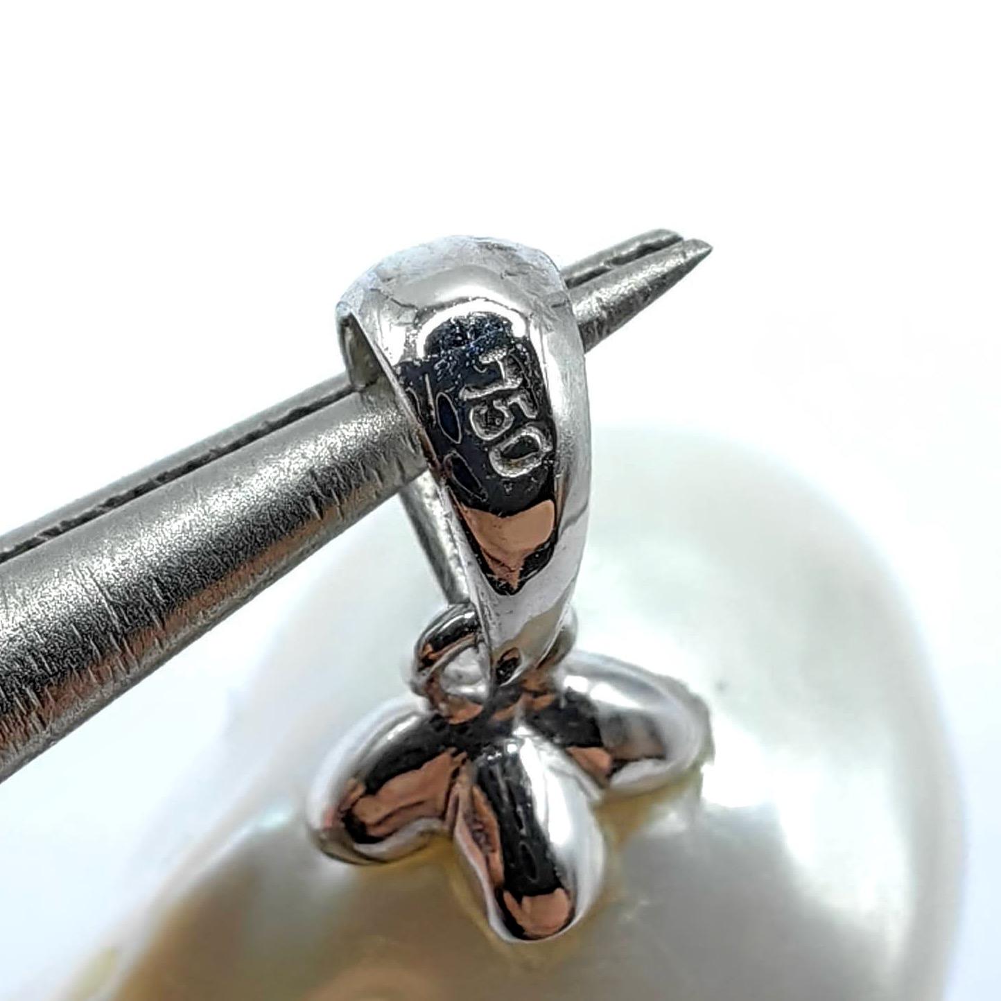 Darling Fish: Schwarzer Diamant Barock Perle Leaping Koi Anhänger in 18K Weißgold im Angebot 5
