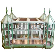 Darling French 19th Century Celadon Green Chateau Bird Cage