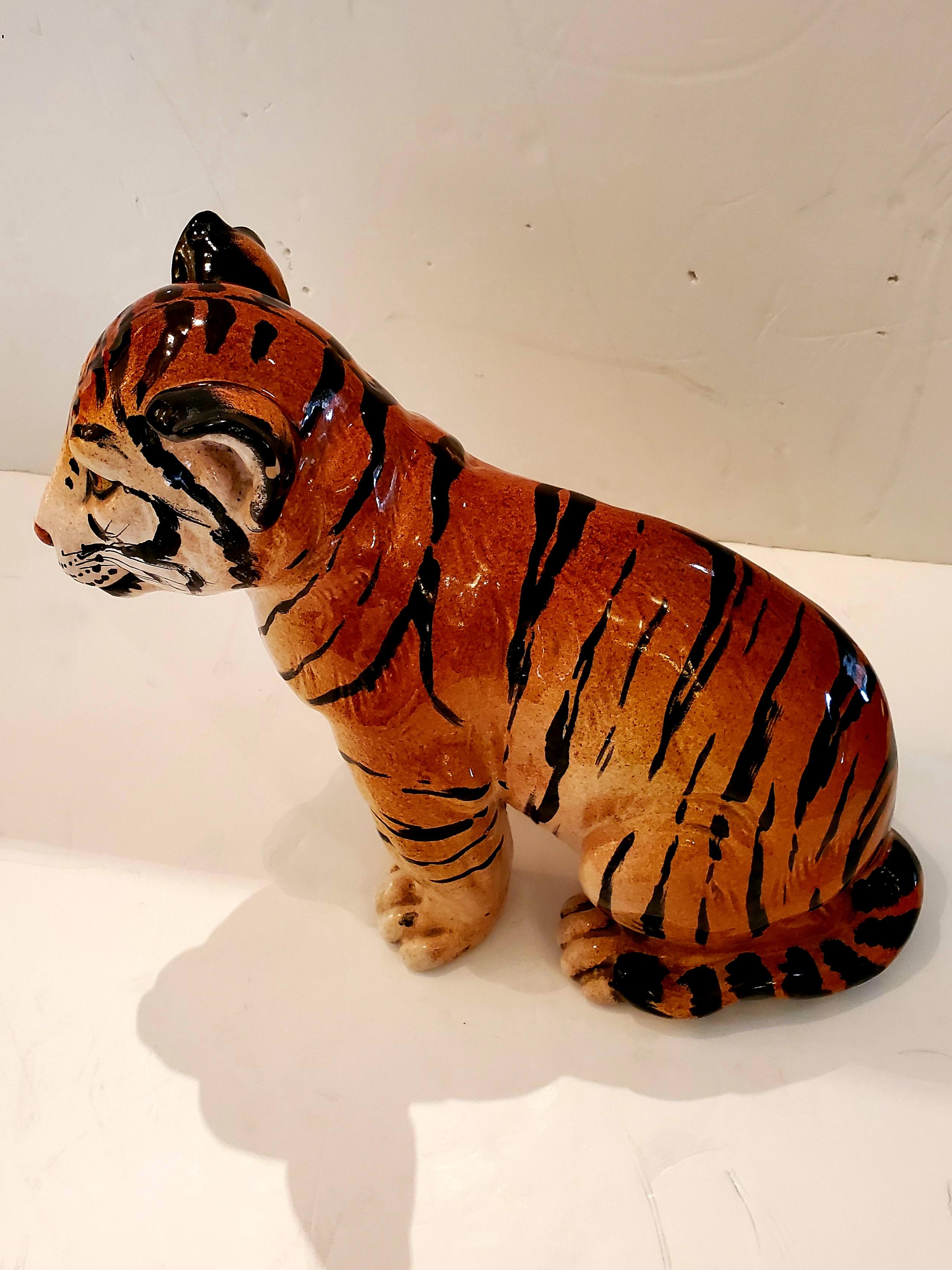 Darling Italian Ceramic Tiger Cub Sculpture 1