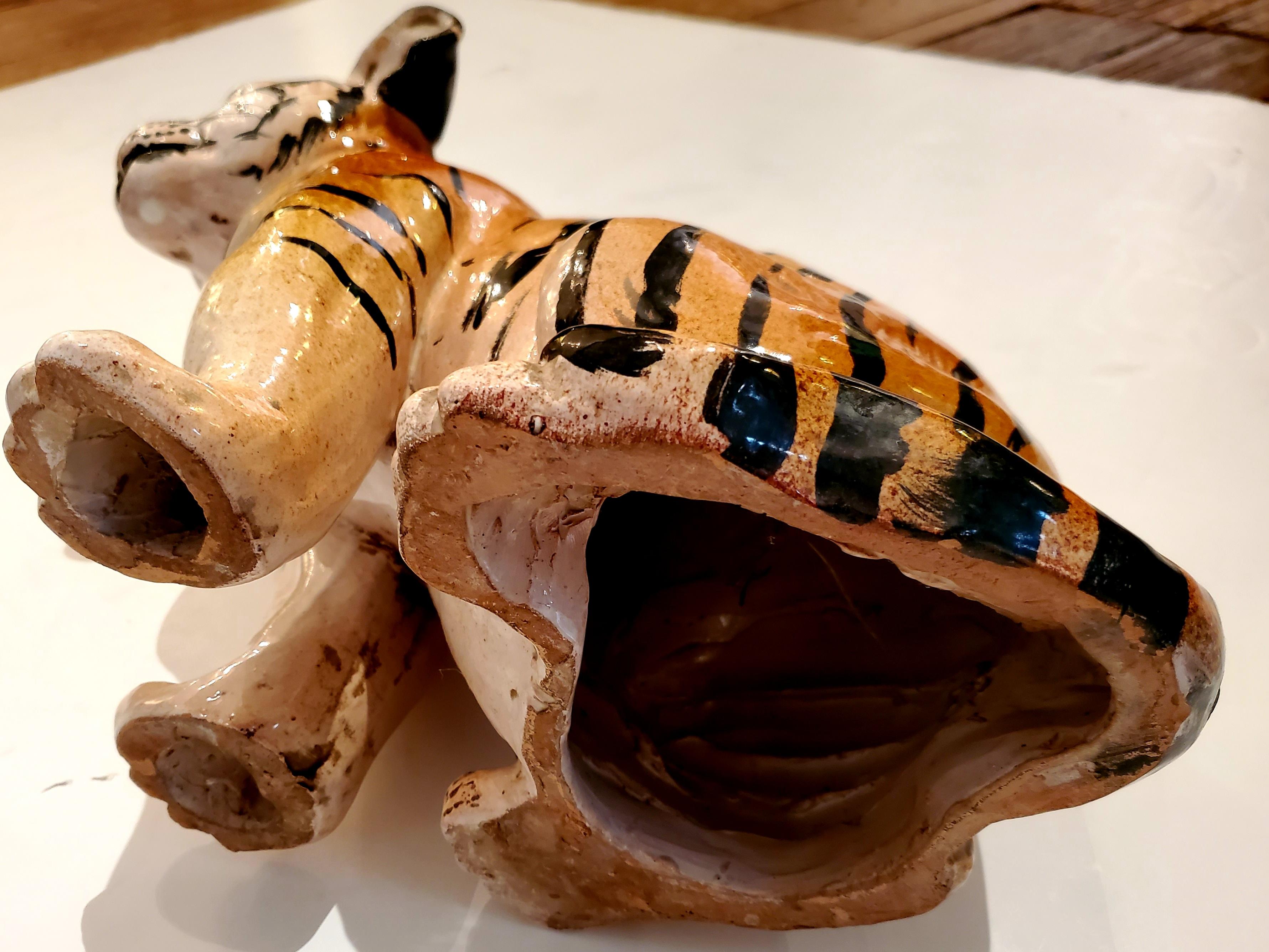 Darling Italian Ceramic Tiger Cub Sculpture 4