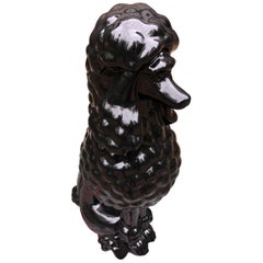 Darling Large Black Porcelain Poodle Sculpture