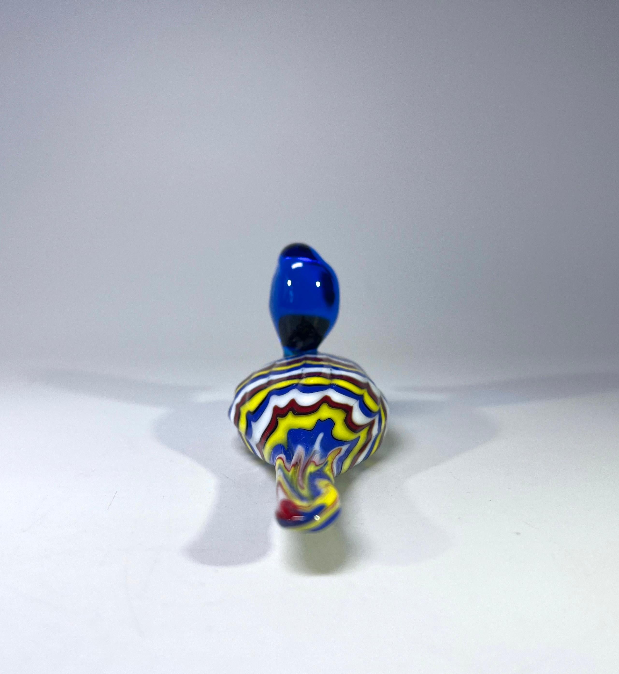 Mehrfarbige mundgeblasene Entenfigur aus Glas, Archimede Seguso, Murano (Italienisch) im Angebot