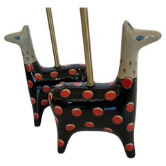 Darling Pair of Ceramic Llama Table Lamps