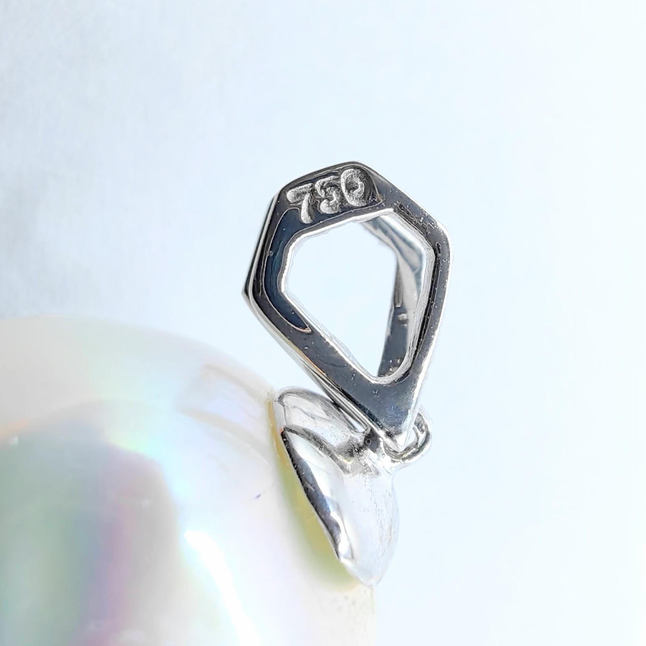 Darling Phantom: Black Diamond Baroque Pearl Ghost Pendant in 18K White Gold 1