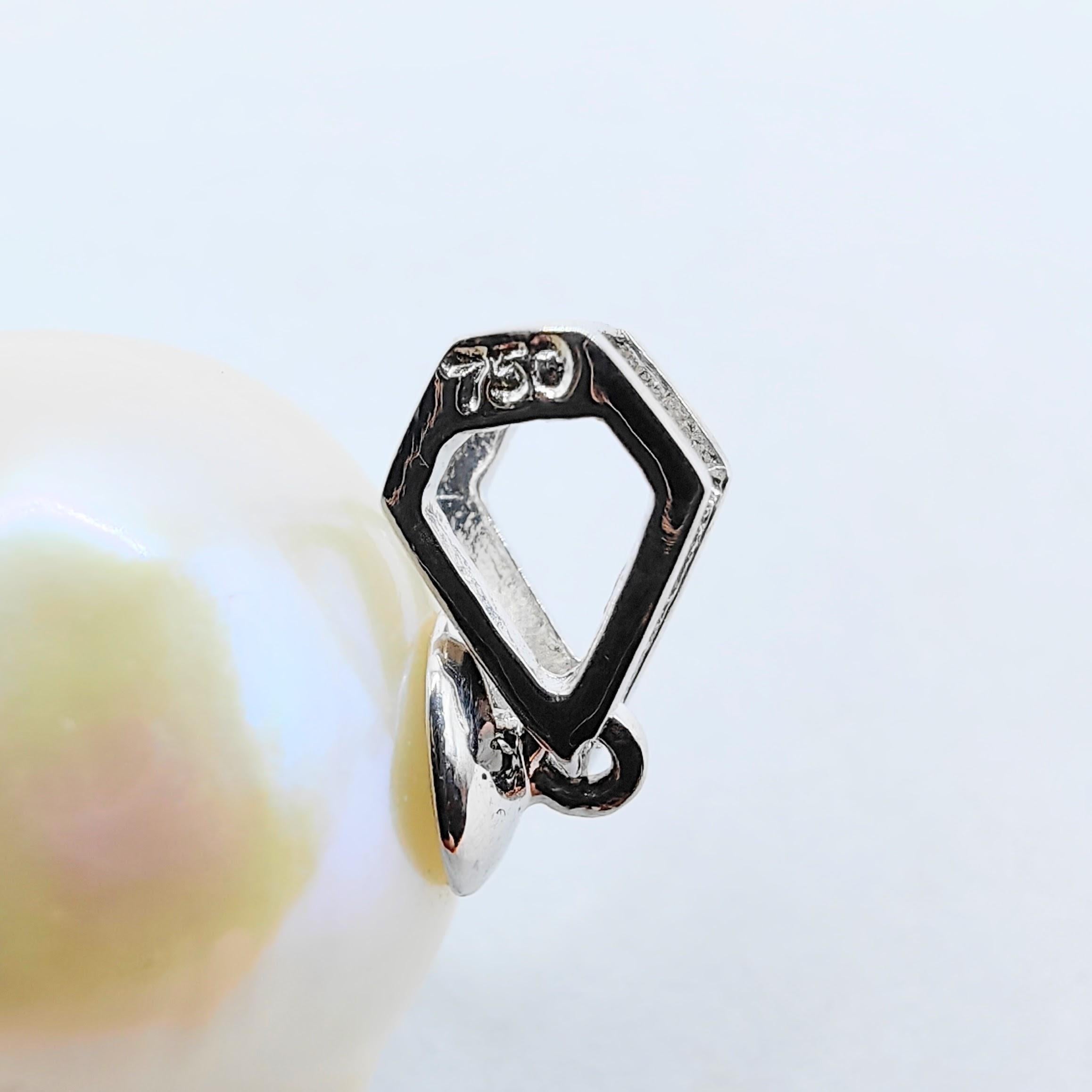 Darling Phantom: Black Diamond Baroque Pearl Ghost Pendant in 18K White Gold 1