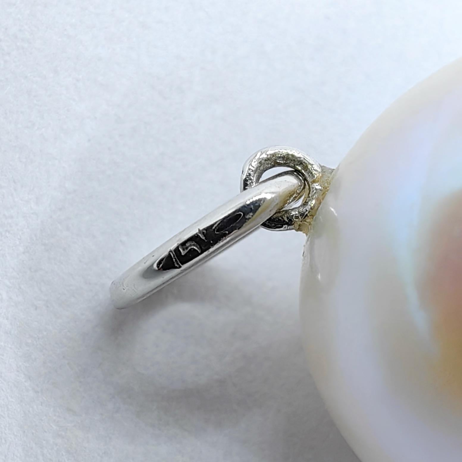 Darling Phantom: Black Diamond Baroque Pearl Ghost Pendant in 18K White Gold 1
