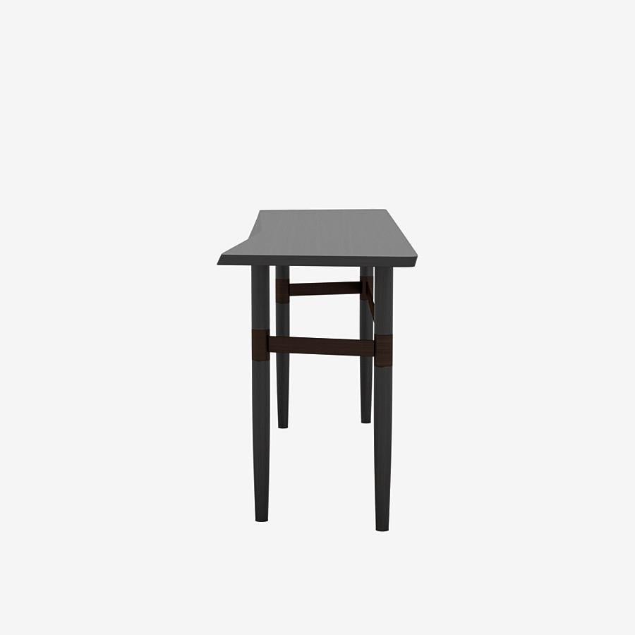 Modern Darling Point Console by Yabu Pushelberg in Black Pepper Stained Oak and Brass  For Sale