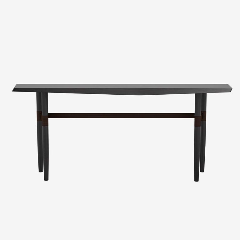 Darling Point Console by Yabu Pushelberg in Black Pepper Stained Oak and Brass For Sale at 1stDibs
