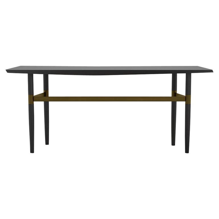 Darling Point Console by Yabu Pushelberg in Black Pepper Stained Oak and Brass For Sale at 1stDibs
