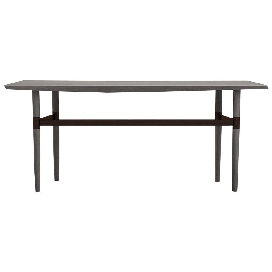 Darling Point Console by Yabu Pushelberg in Mist Matte Lacquered Oak and Brass For Sale