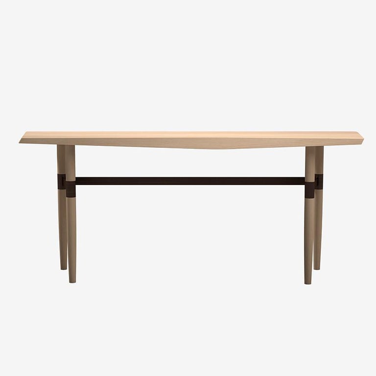 Darling Point Console by Yabu Pushelberg in Nude Matte Lacquered Oak and Brass For Sale at 1stDibs