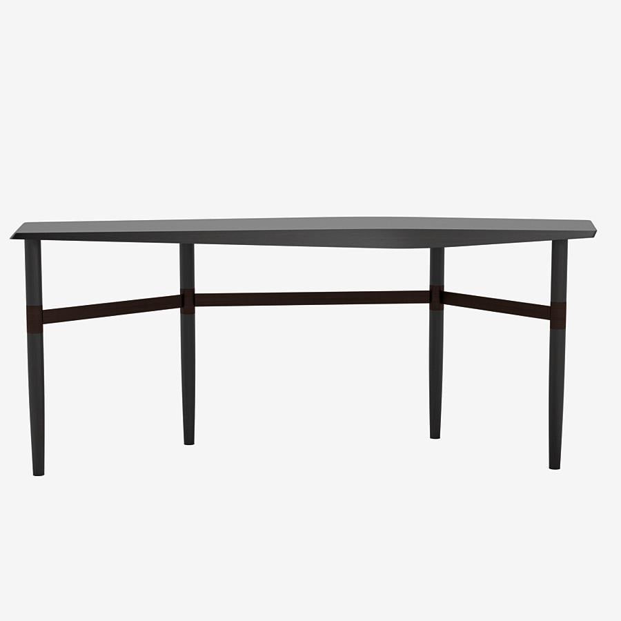 Modern Darling Point Desk by Yabu Pushelberg in Black Pepper Stained Oak and Brass For Sale