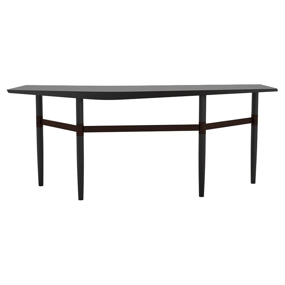 Darling Point Desk by Yabu Pushelberg in Black Pepper Stained Oak and Brass For Sale