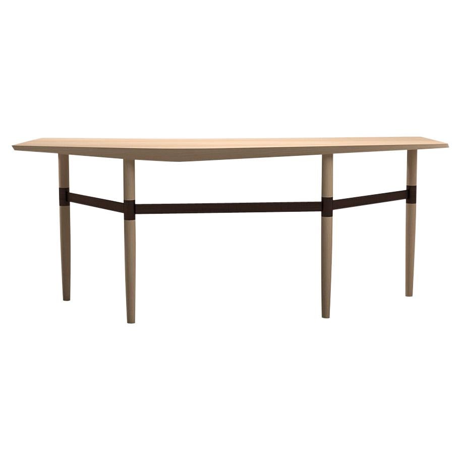 Darling Point Desk by Yabu Pushelberg in Nude Matte Lacquered Oak and Brass For Sale