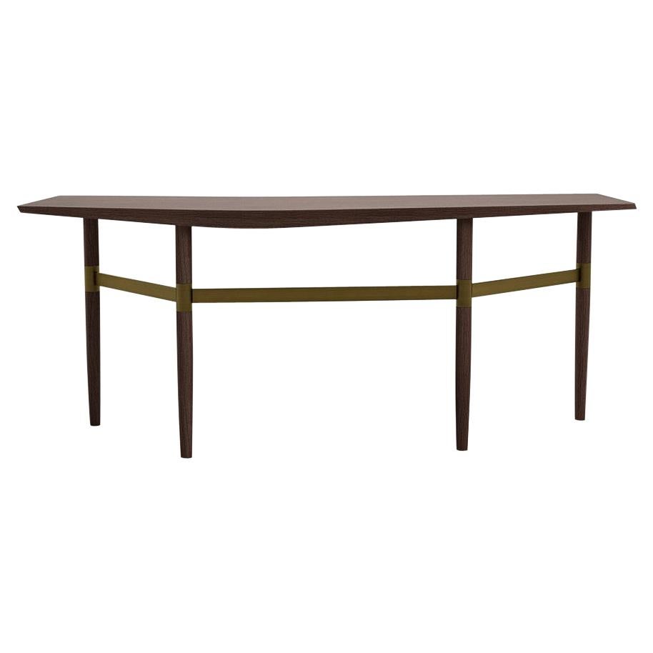 Darling Point Desk by Yabu Pushelberg in Whiskey Matte Lacquered Oak and Brass