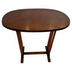 Darling Small Elegant Antique Oval Mahogany Martini End Table