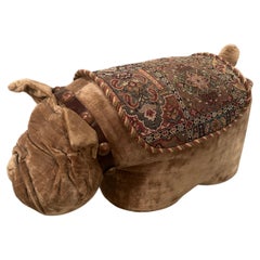 Darling Velvet Bulldog Footstool with Tapestry Coat