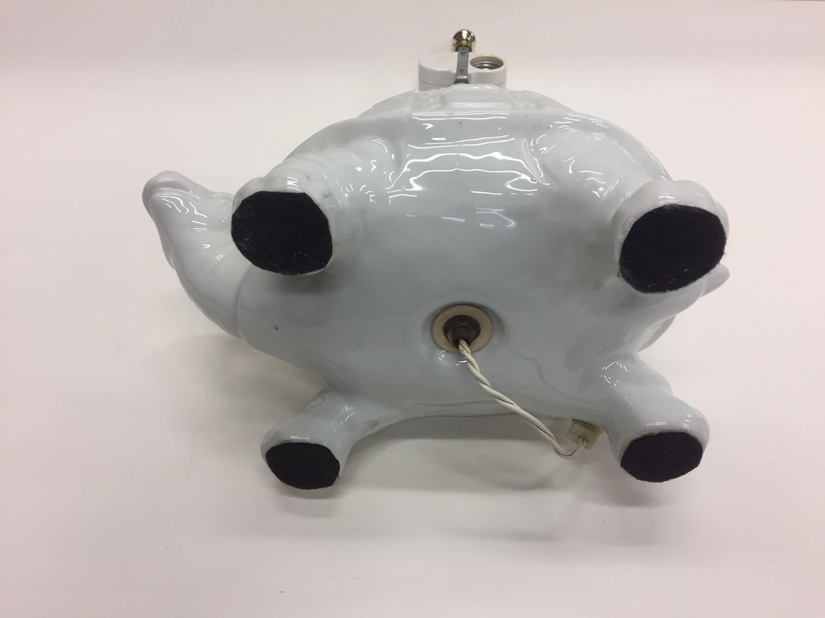 Darling White Ceramic Turtle Lamp For Sale 4