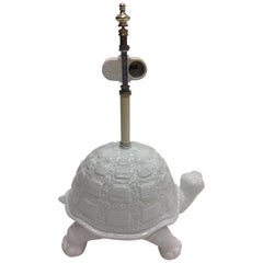 Vintage Darling White Ceramic Turtle Lamp