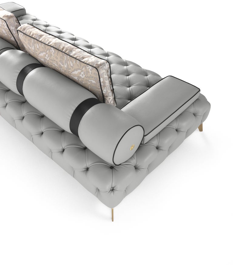 21st Century Darlington Sofa in Leather by Roberto Cavalli Home