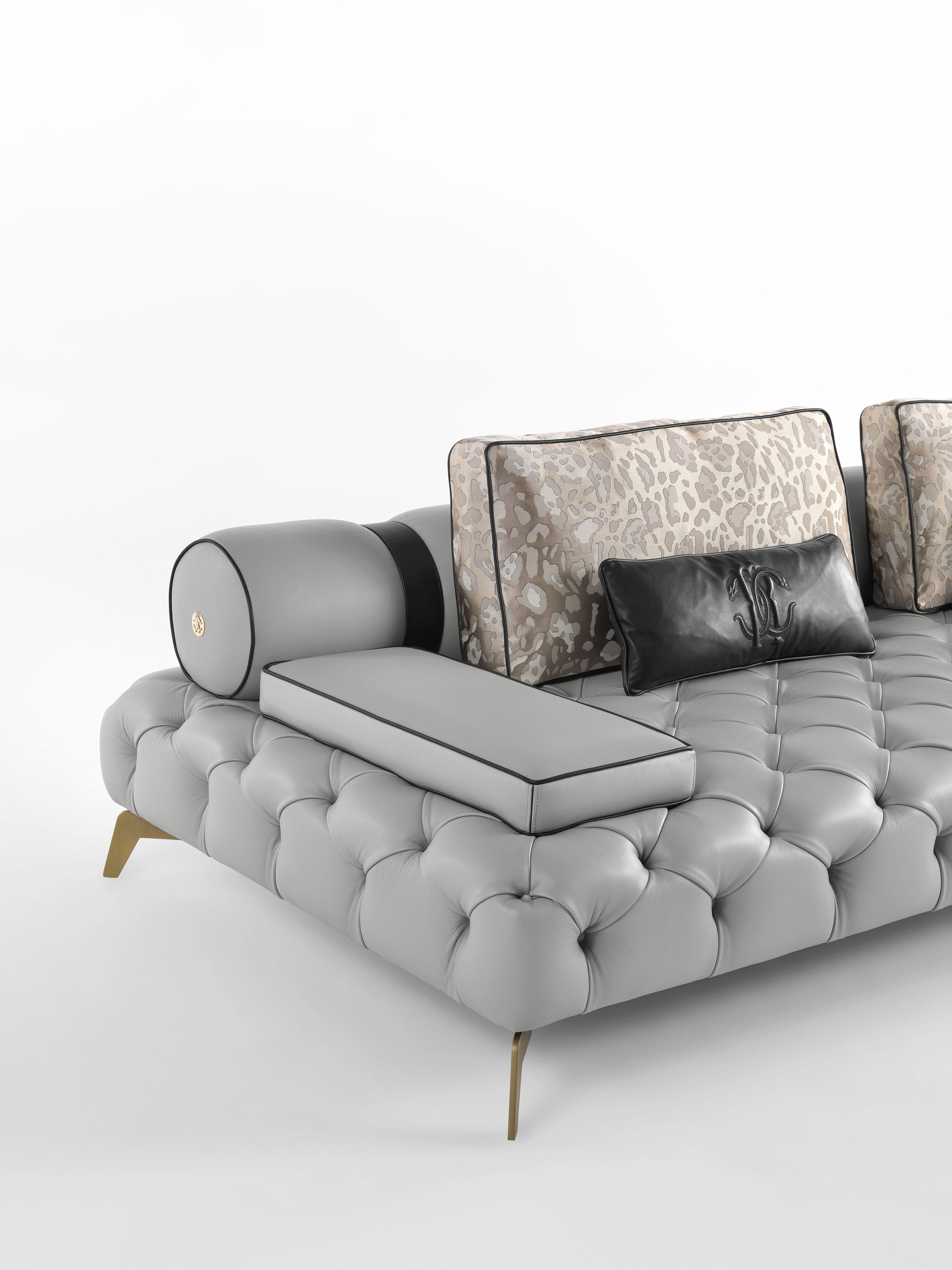 Darlington-Sofa aus Leder von Roberto Cavalli Home Interiors, 21. Jahrhundert (Moderne) im Angebot