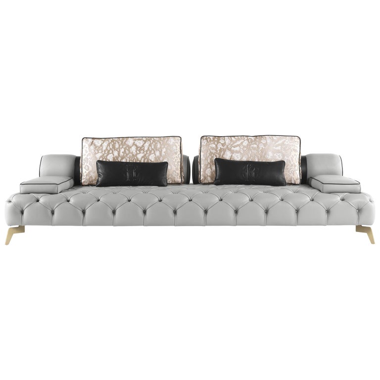 21st Century Darlington Sofa in Leather by Roberto Cavalli Home