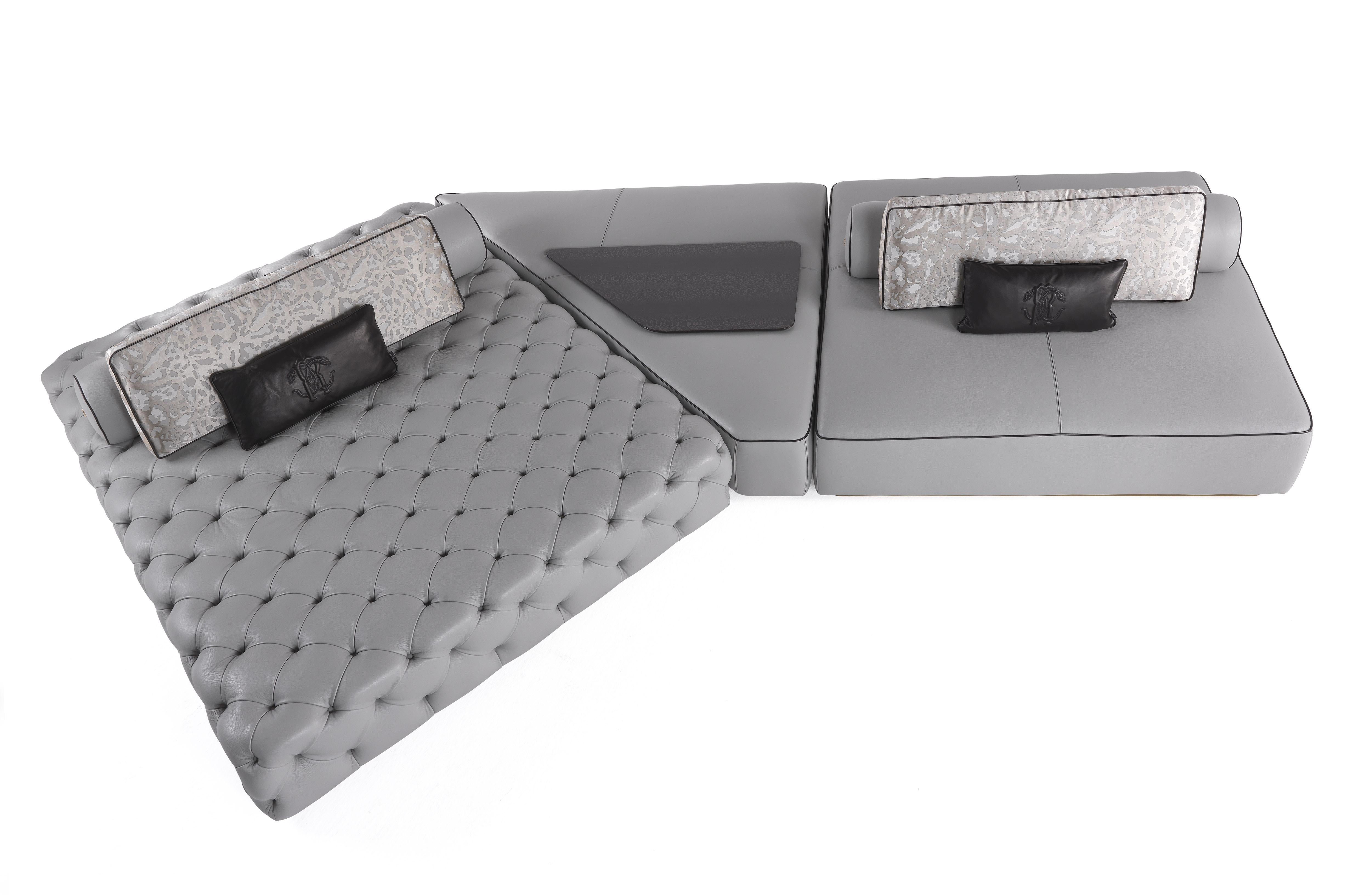 italien 21st Century Darlington.2 Canapé en cuir par Roberto Cavalli Home Interiors en vente