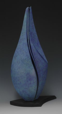 Chrysalis, III - Scultura astratta in rame (blu), 2019