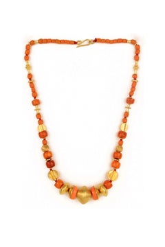 Darma Necklace in Coral & 24k Vermeil Gold by Katerina Makriyianni
