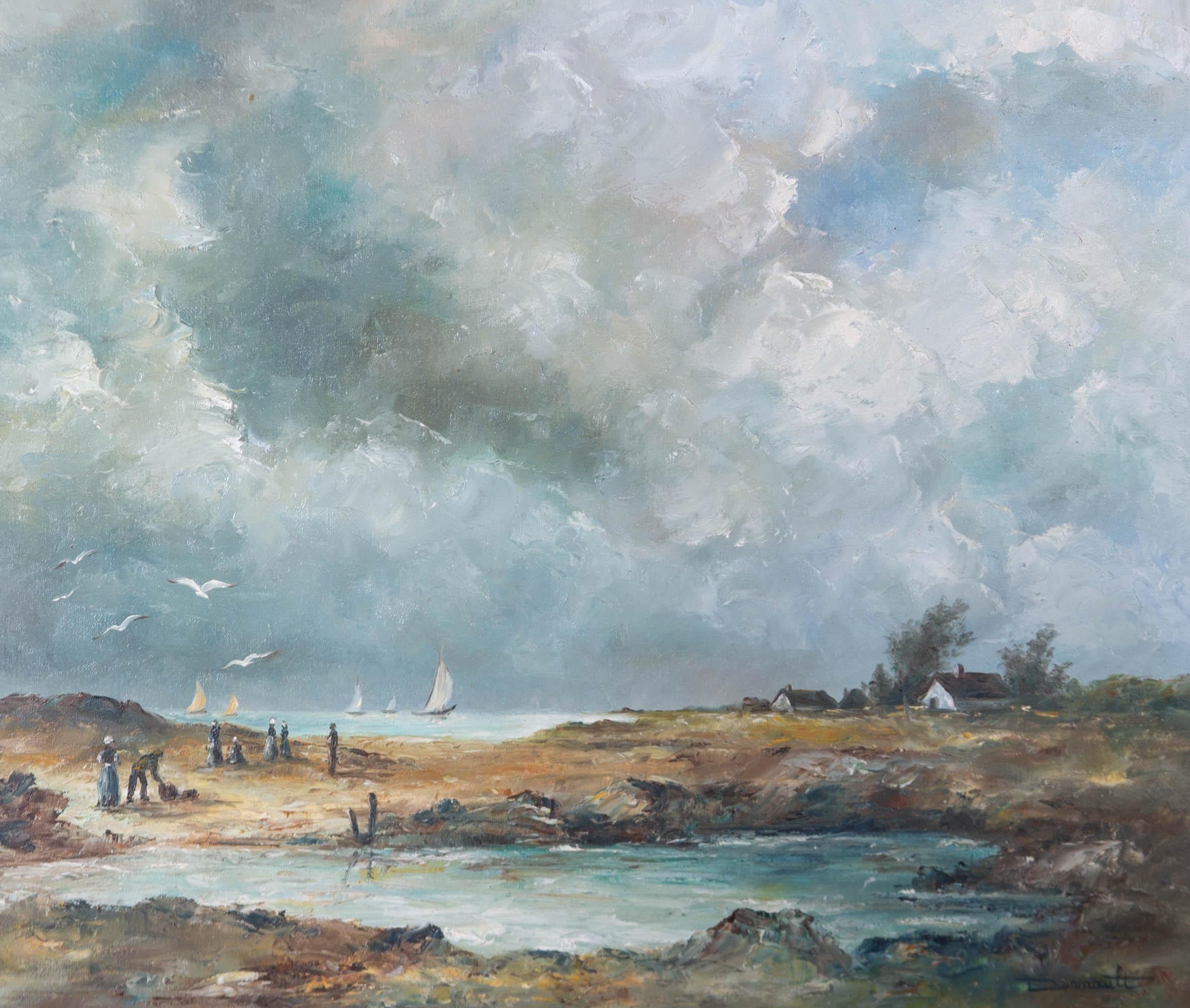 Darnault - 20th Century Oil, Storm on the Coast For Sale 1