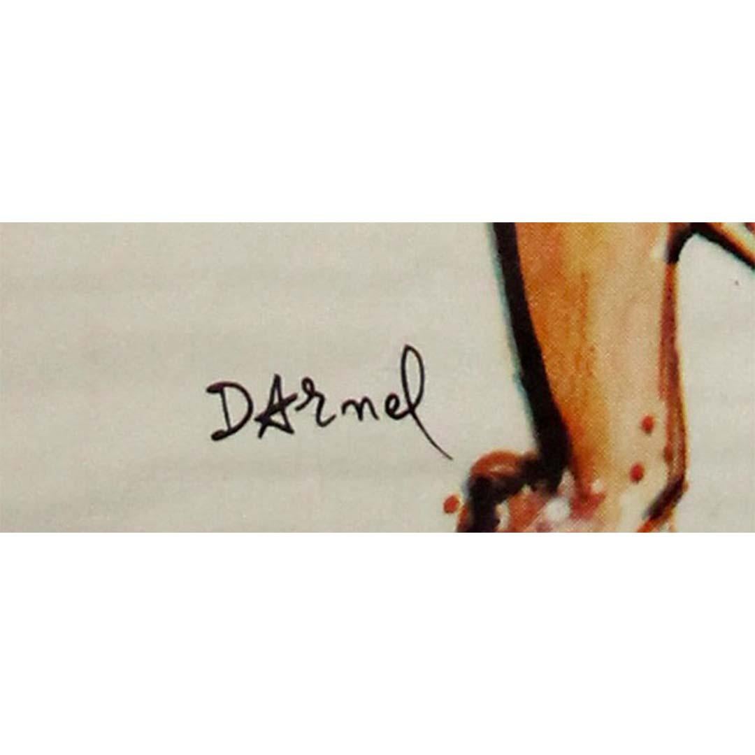 Circa 1960 Affiche originale - 100 ans des légendaires Folies Bergère - Cabaret - Beige Print par Darnel