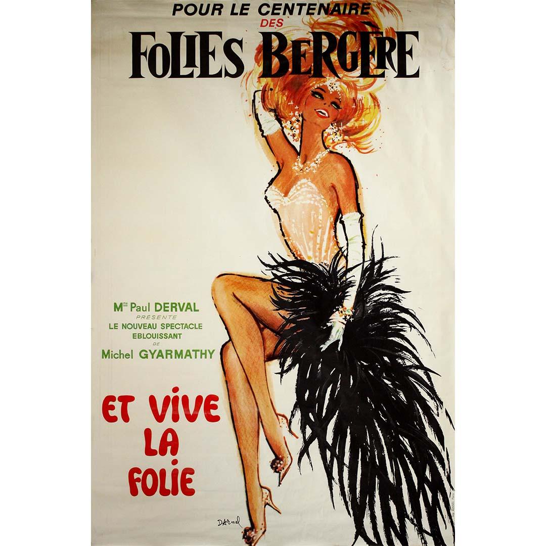 Circa 1960 Original poster - 100 years of the legendary Folies Bergère - Cabaret