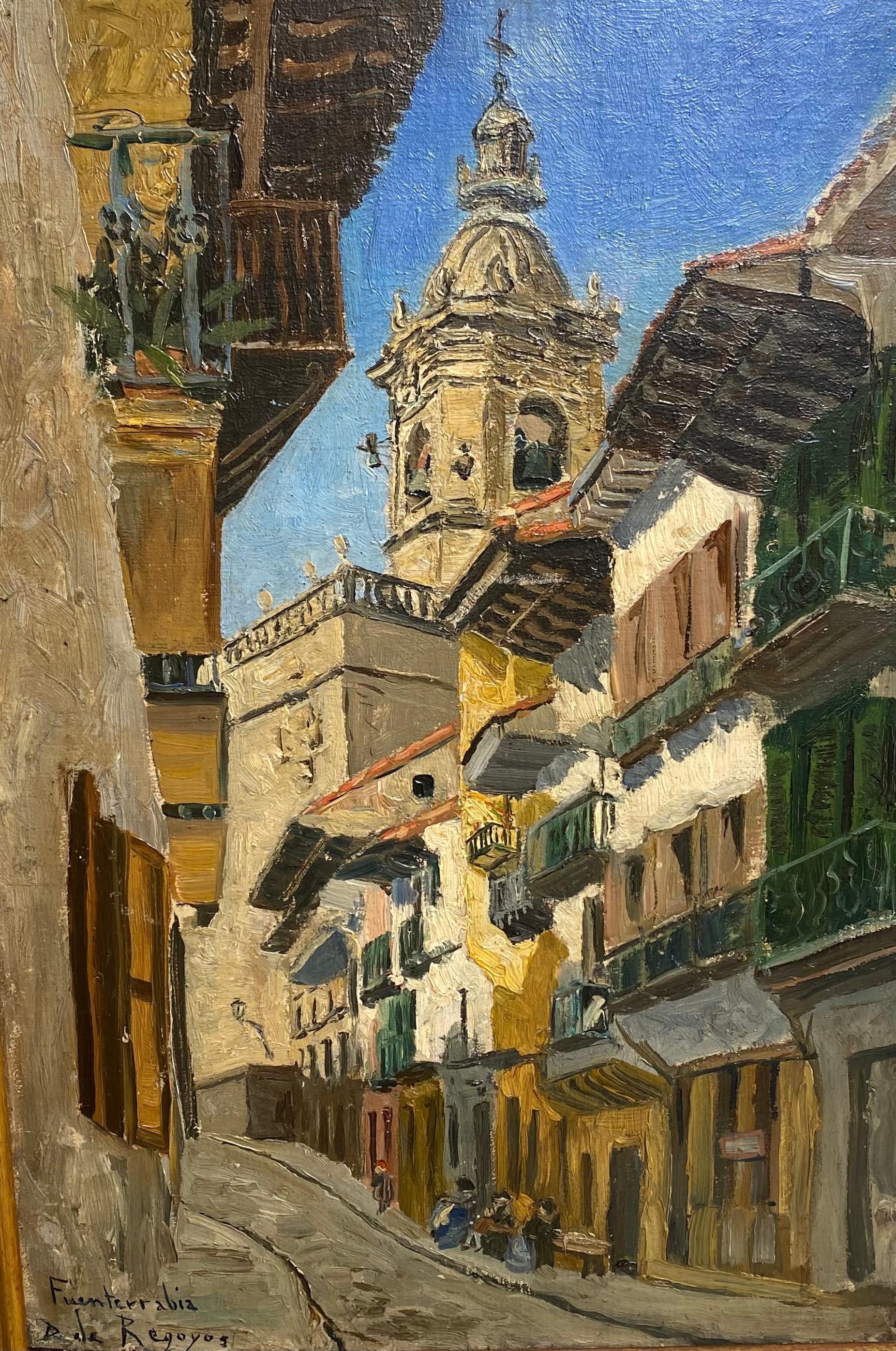 Calle de Fuente Rabia - Landscape Painting Marrón de Darío de Regoyos 