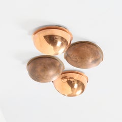 Lampade da parete semicircolari Daros in rame patinato Danimarca anni '60.