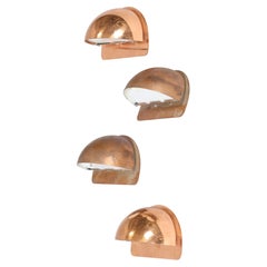 Lampade da parete semicircolari Daros in rame patinato Danimarca anni '60.