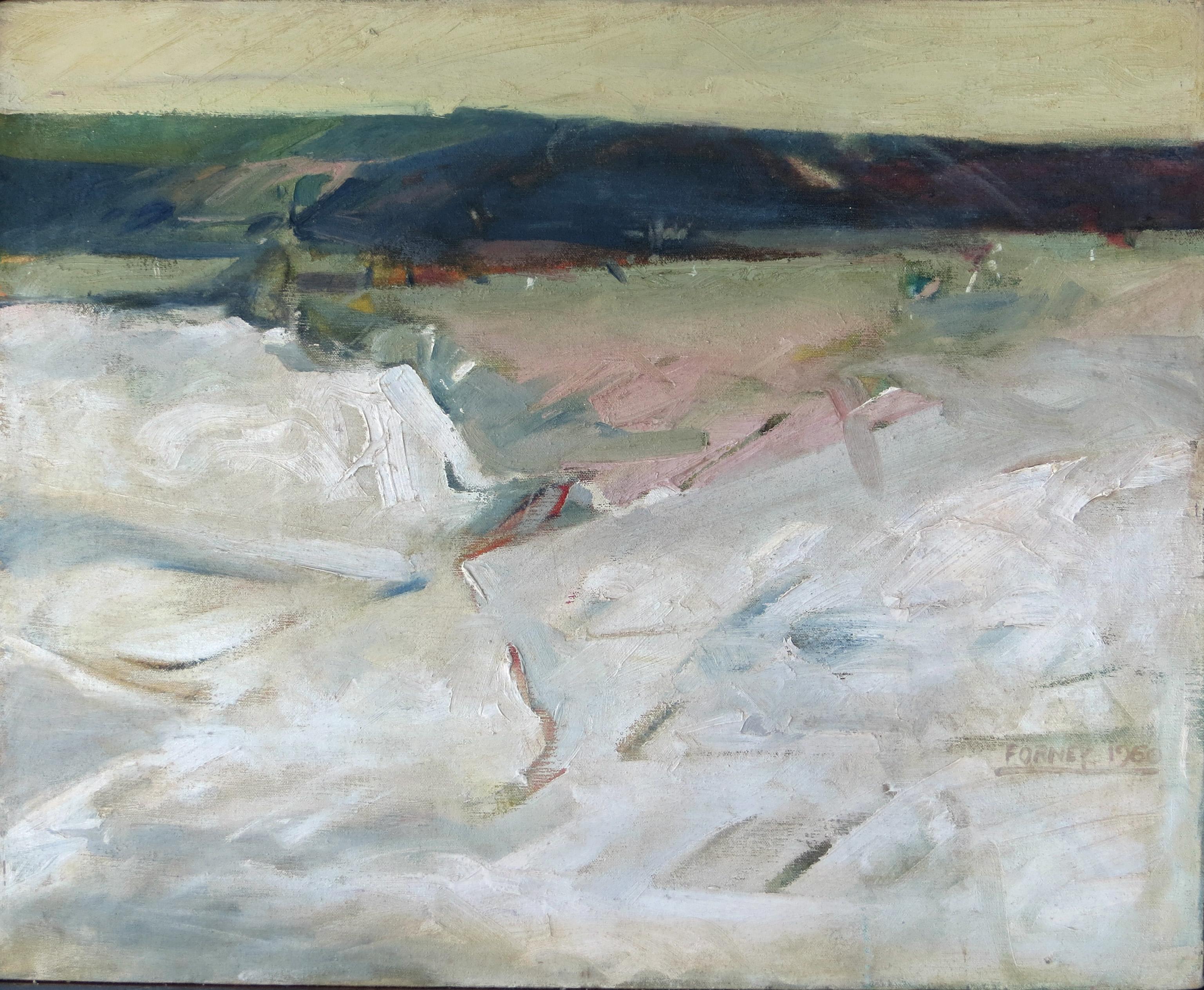 Mid Century Abstract Oil on Canvas - Bridgeport Valley, CA 