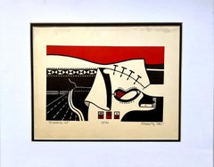1965 "Broadside Cut" Abstract Lithograph Darrell Forney (1933-2001)