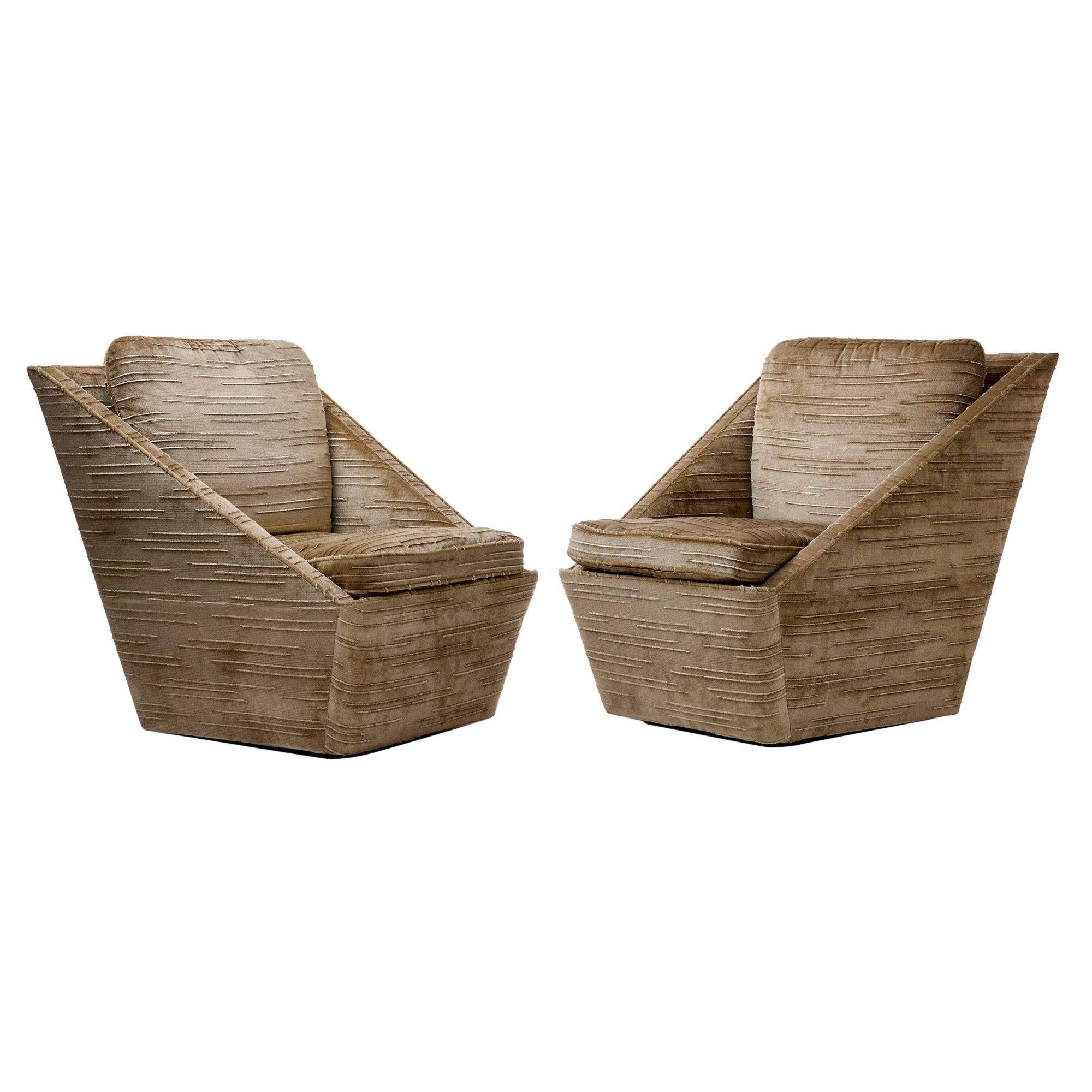 Darrell Lounge Chair in Cut Velvet, 2000's For Sale