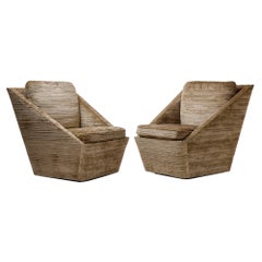 Darrell Lounge Chair in Cut Velvet, 2000's
